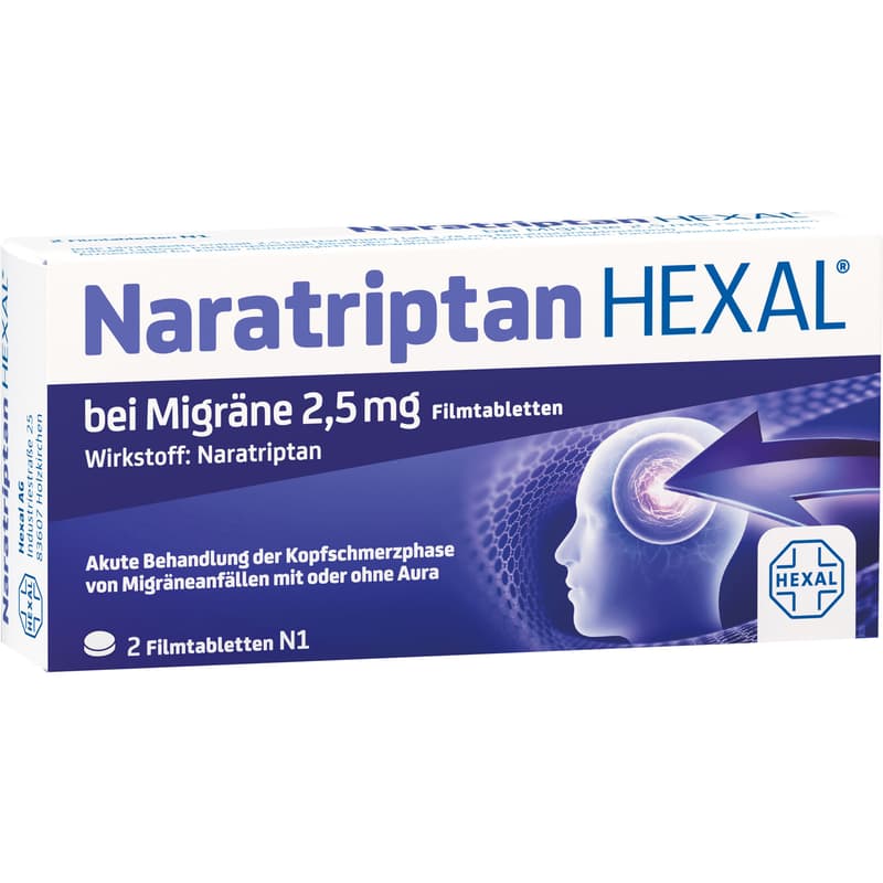 NARATRIPTAN HEXAL bei Migräne 2,5 mg Filmtabletten