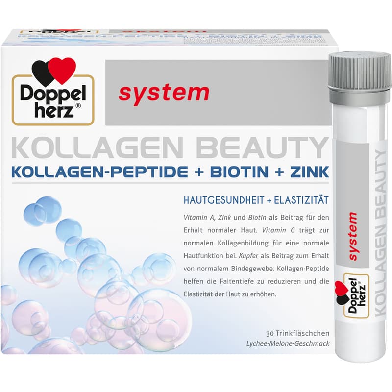 DOPPELHERZ Kollagen Beauty system Trinkfläschchen