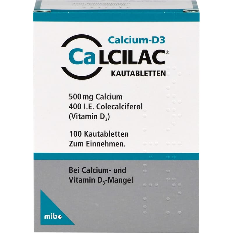 CALCILAC Kautabletten 500 mg/400 I.E.