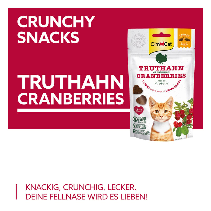 GimCat Crunchy Snacks Turkey with Cranberries 50 g