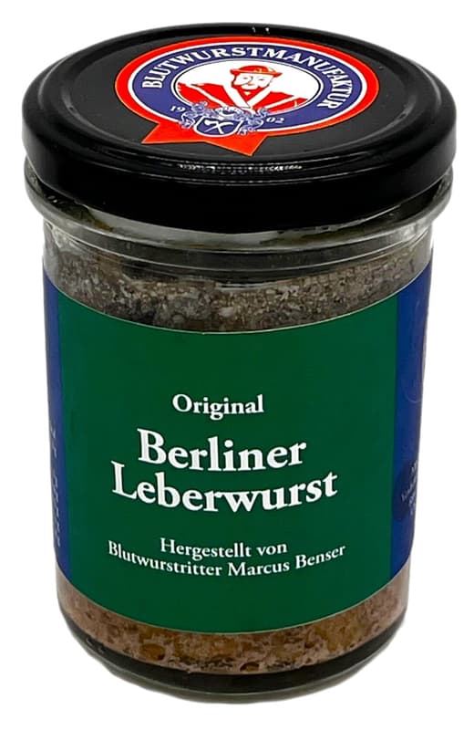 Blood sausage manufacturer Berlin liver sausage in a jar