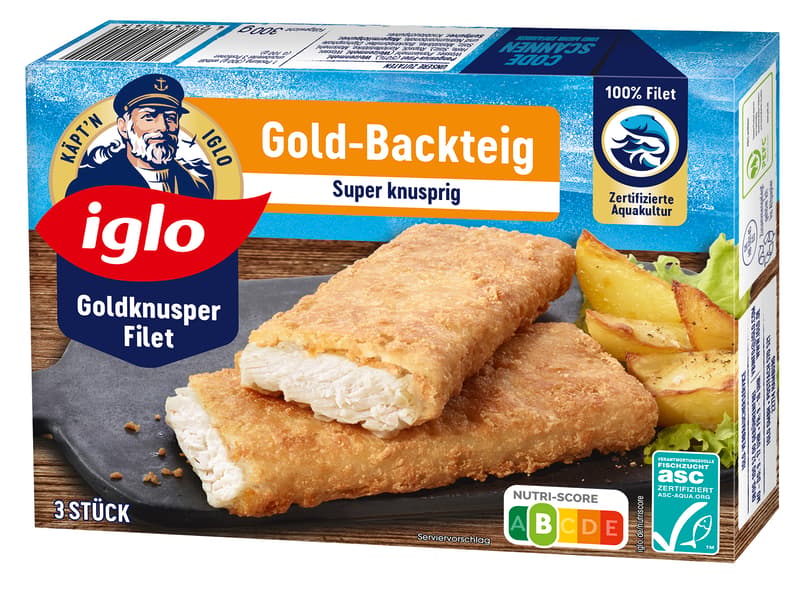 iglo ASC Goldknusper-Filets Gold-Backteig