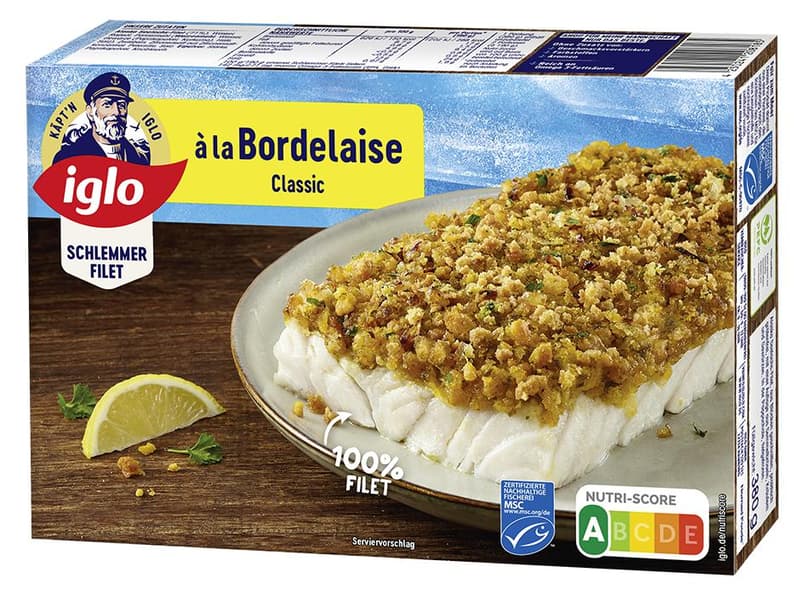 iglo MSC gourmet fillet à la Bordelaise, gluten-free