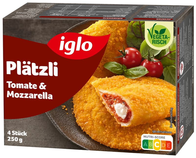 iglo Veggie Love Plätzli Tomate-Mozzarella