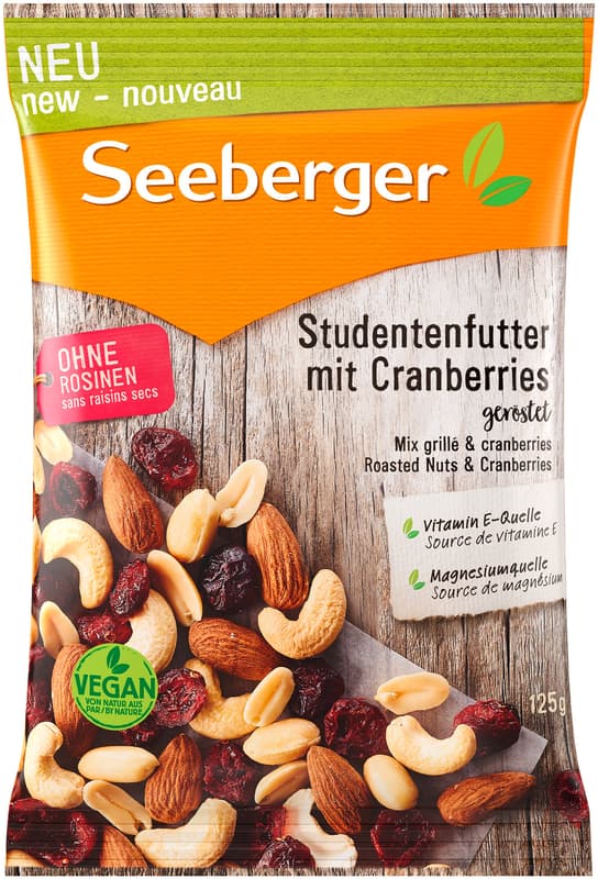 Seeberger Studentenfutter mit Cranberries, geröstet