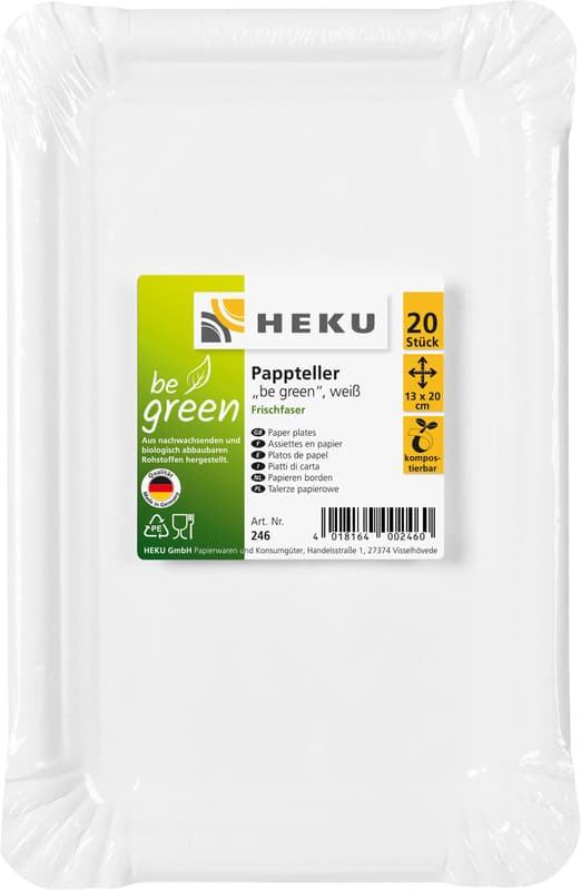 Pappteller eckig weiß, 20 Stück