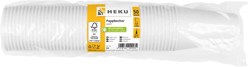 White paper cups, 50 pieces