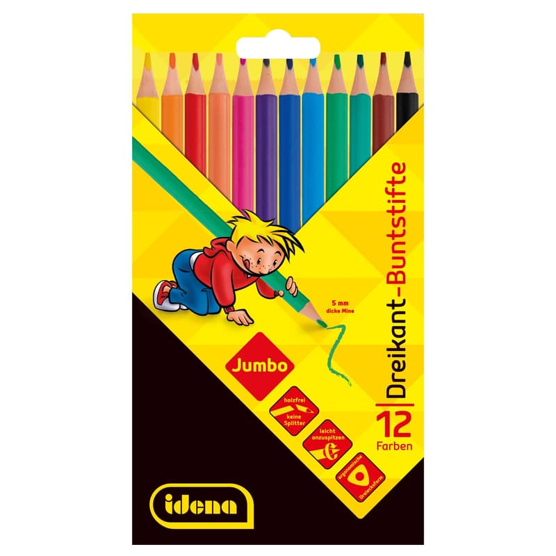Idena Buntstifte Jumbo dreikant 12 Stück