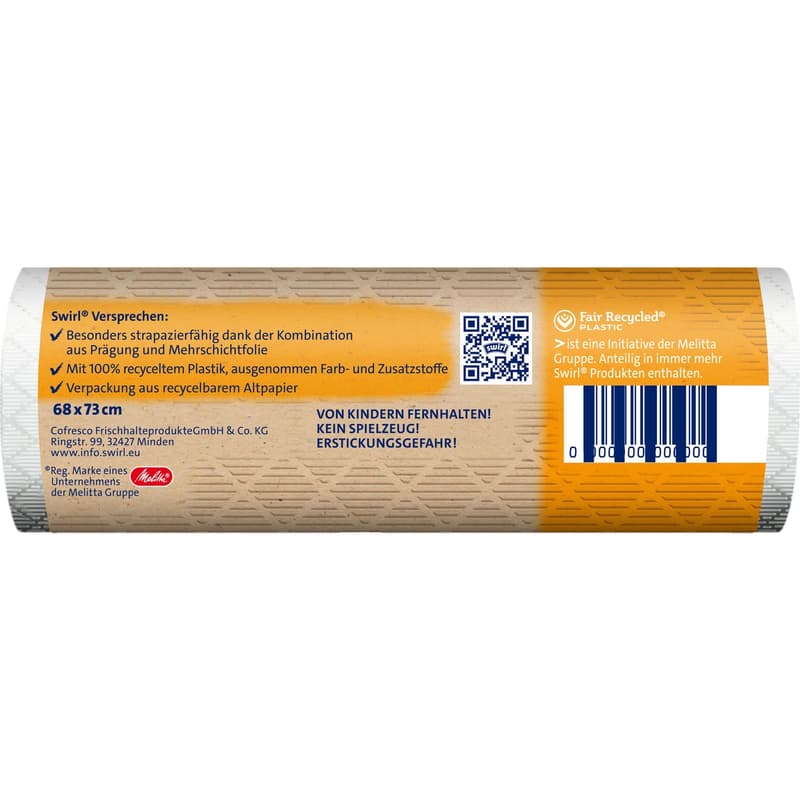 Swirl® 60 l Zugband- Müllbeutel Reißfest & Dicht