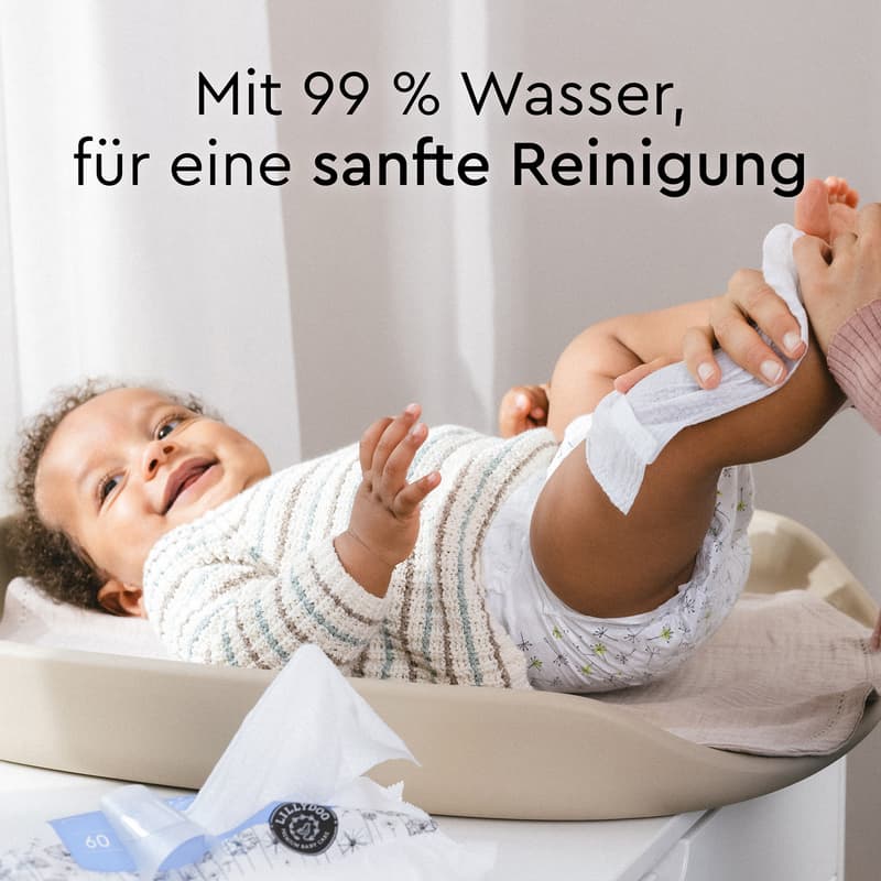 LILLYDOO Feuchttücher mit 99 % Wasser , 15 x 60 Stück