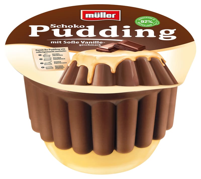 Müller Pudding Chocolate with Vanilla Sauce