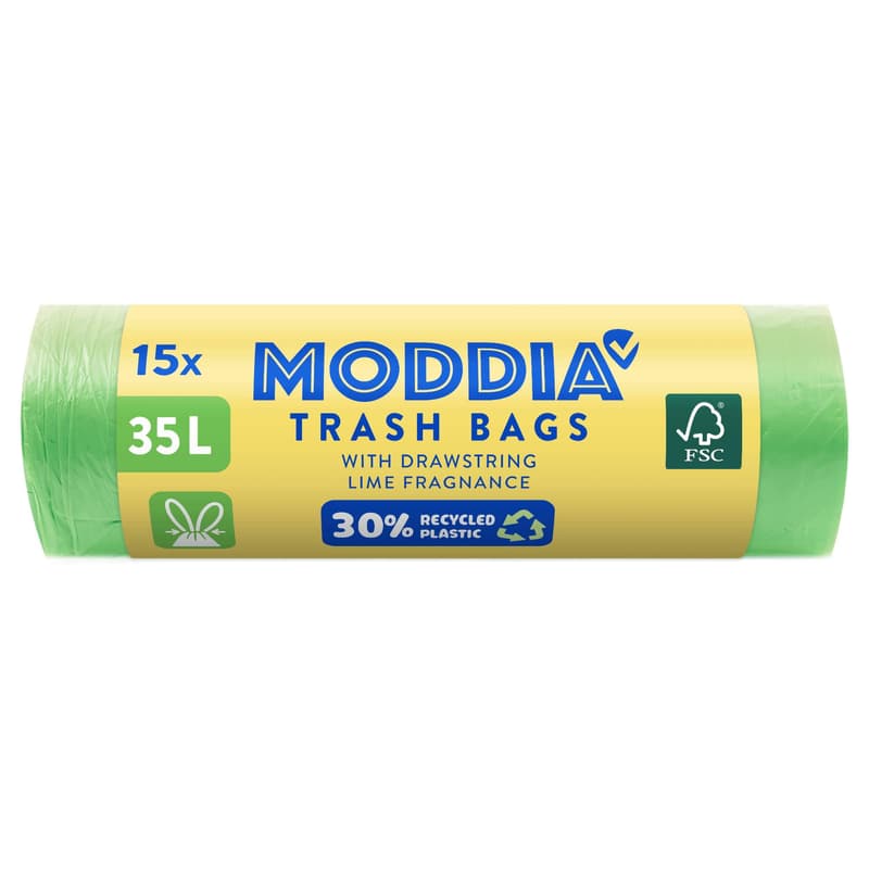 Moddia Müllbeutel grün mit Zugband,  mit Duft, 35 Liter