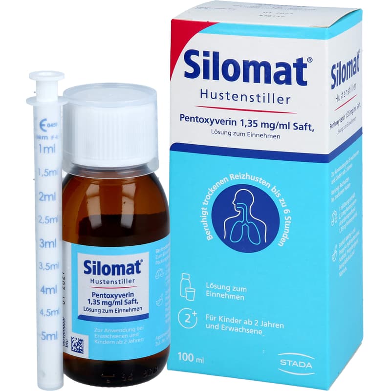 SILOMAT cough suppressant pentoxyverine 1.35 mg/ml juice