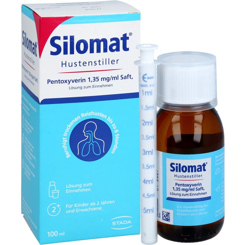 SILOMAT cough suppressant pentoxyverine 1.35 mg/ml juice