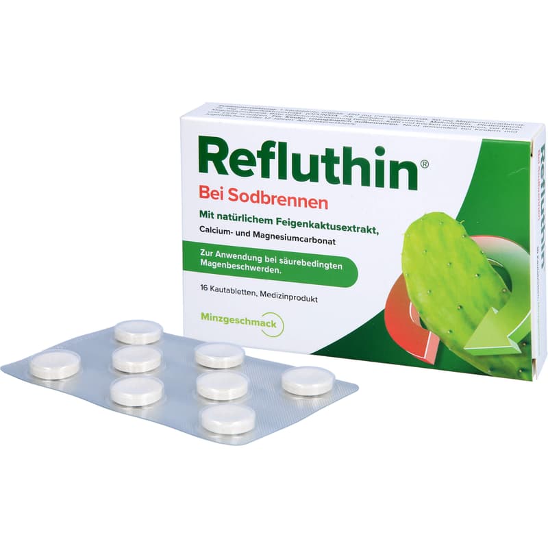 REFLUTHIN for heartburn chewable tablets mint