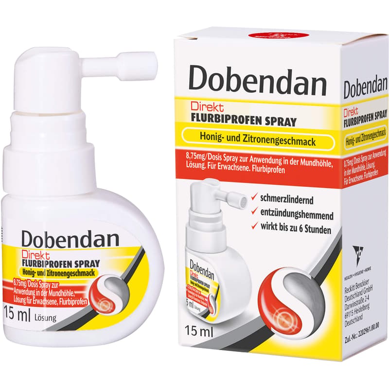 DOBENDAN Direkt Flurbiprofen Spray Honig & Zitrone