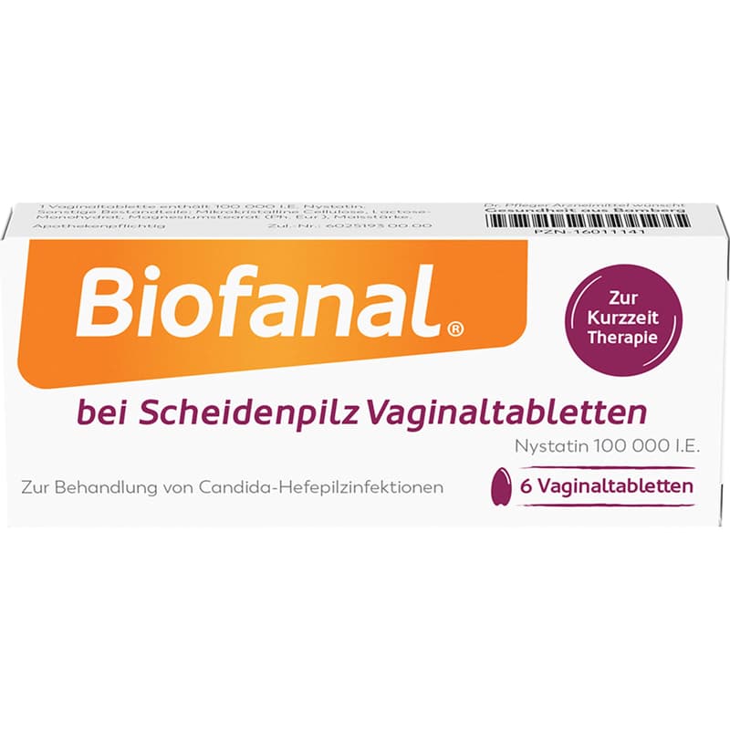 BIOFANAL for vaginal yeast infections 100,000 IU vaginal tablets.