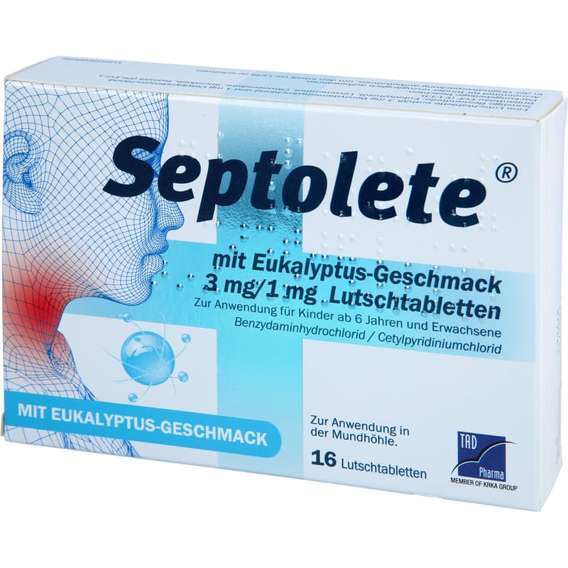 SEPTOLETE m.Eukalyptus-Geschmack 3mg/1mg Lut.-Tab.
