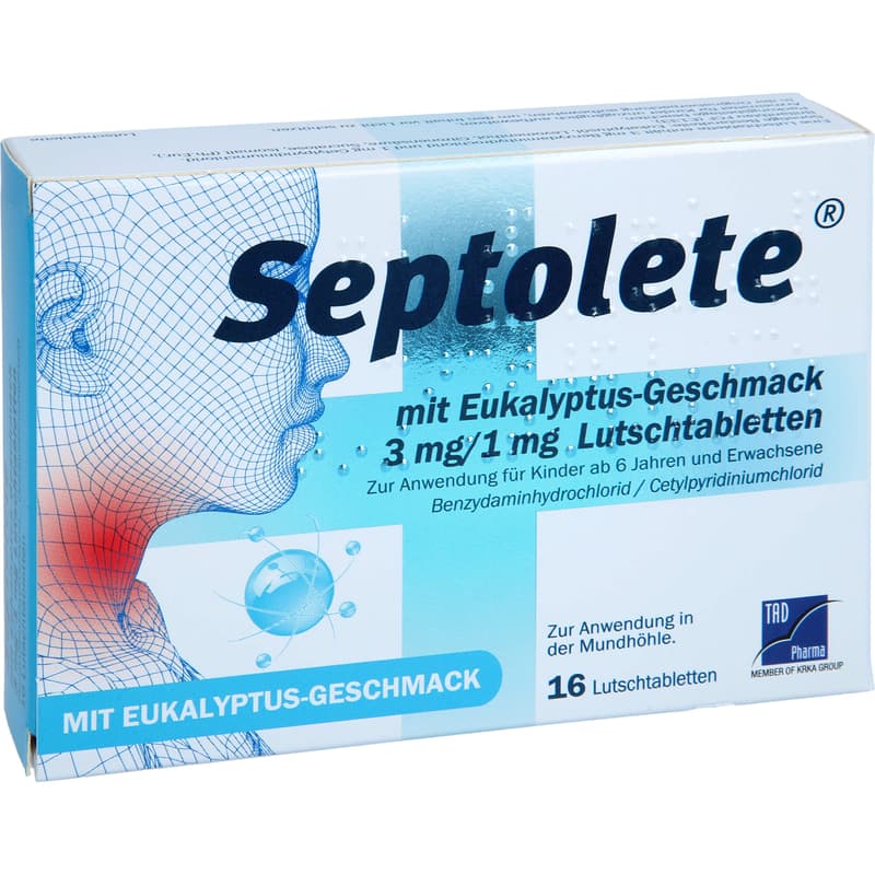 SEPTOLETE m.Eukalyptus-Geschmack 3mg/1mg Lut.-Tab.
