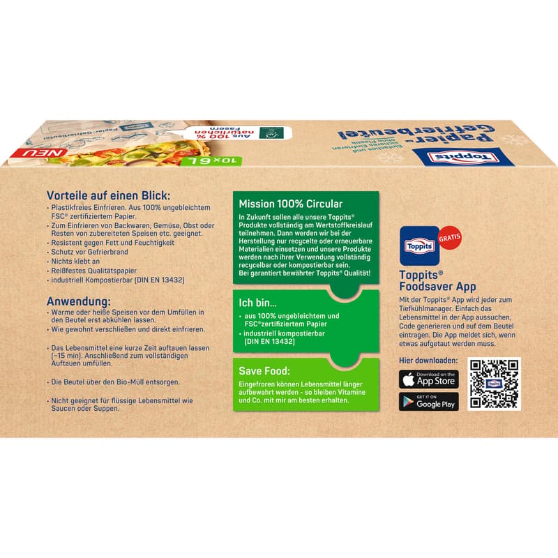 Toppits® paper freezer bags