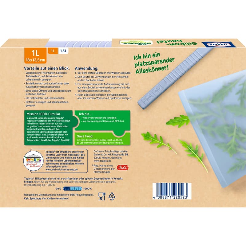 Toppits® Silikonbeutel 1L
