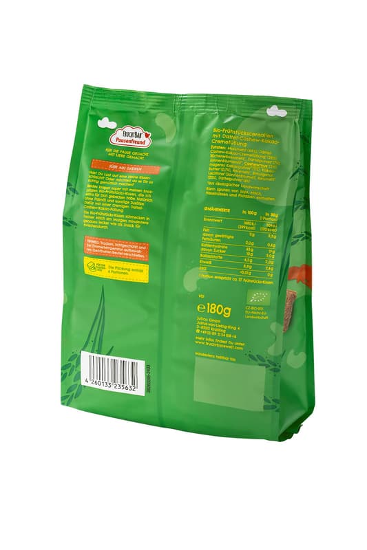 FruchtBar Pausenfreund BIO Frühstücks-Kissen Dattel-Cashew-Kakao-Cremefüllung