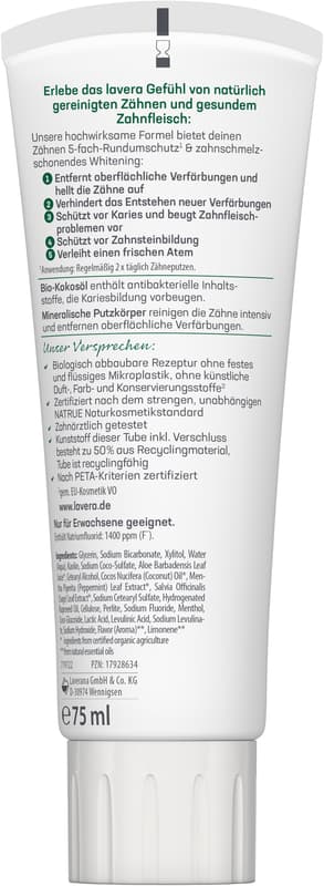 lavera Zahncreme Sensitive Whitening