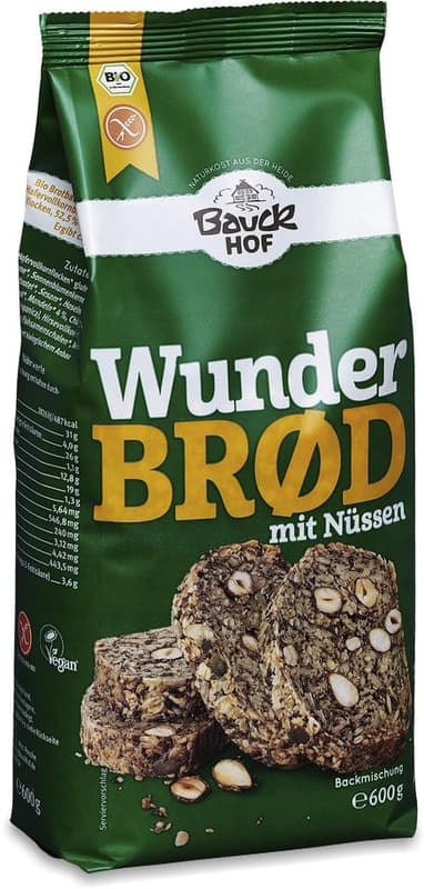 Bauckhof Bio Wunderbrod mit Nüssen glutenfrei