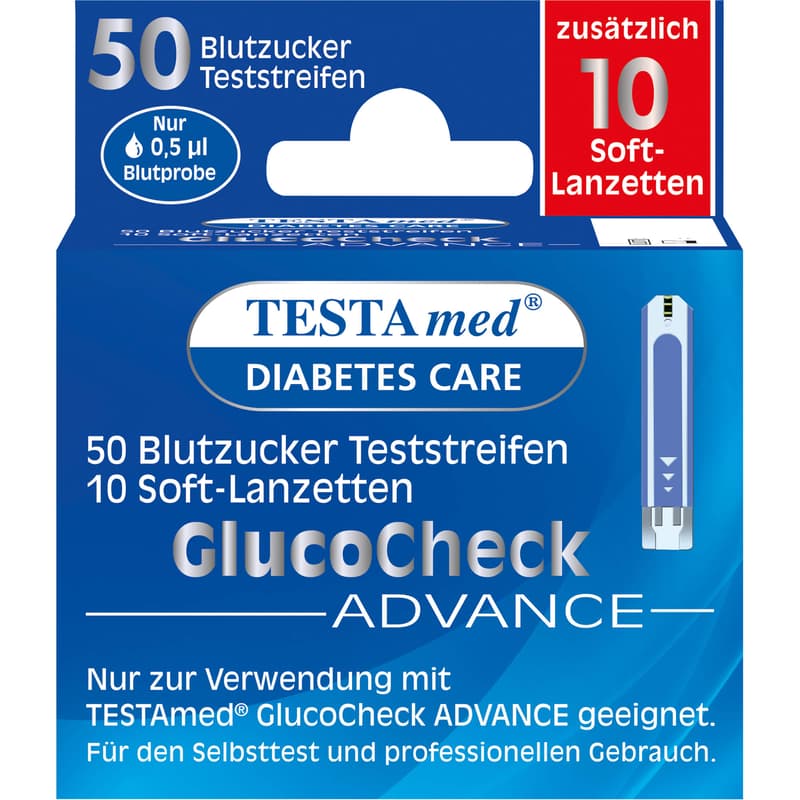 TESTAMED GlucoCheck Advance 50 Teststr.m.10 Lanz.