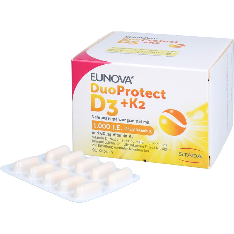EUNOVA DuoProtect D3+K2 1000 I.E./80 μg Kapseln