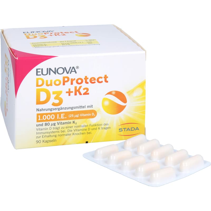 EUNOVA DuoProtect D3+K2 1000 I.E./80 μg Kapseln