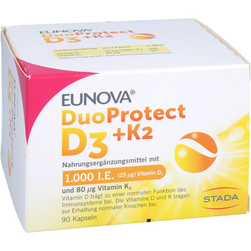 EUNOVA DuoProtect D3+K2 1000 I.E./80 μg Kapseln