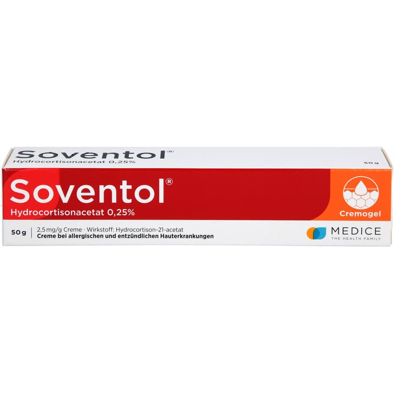 SOVENTOL hydrocortisone acetate 0.25% cream