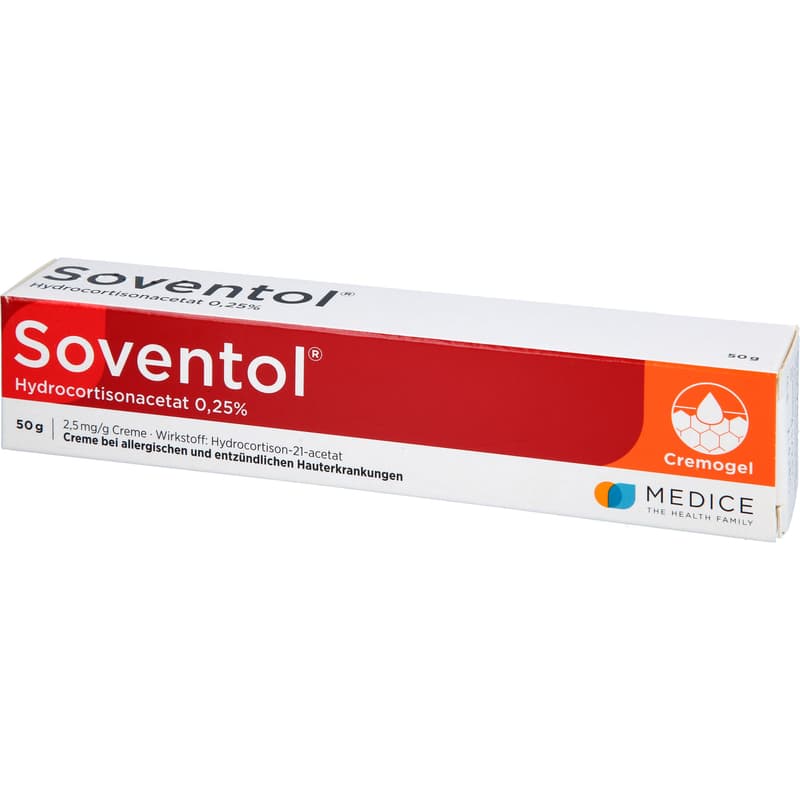 SOVENTOL hydrocortisone acetate 0.25% cream