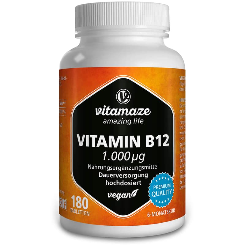 VITAMIN B12 1000 μg hochdosiert vegan Tabletten