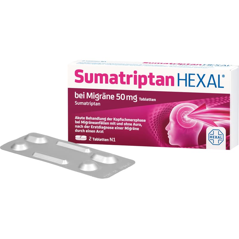SUMATRIPTAN HEXAL bei Migräne 50 mg Tabletten