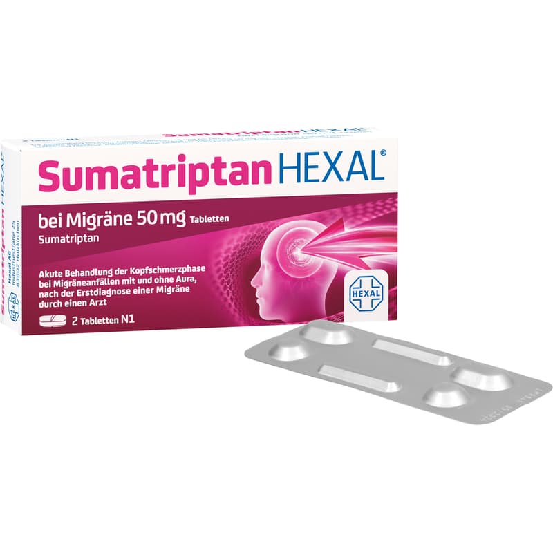 SUMATRIPTAN HEXAL bei Migräne 50 mg Tabletten