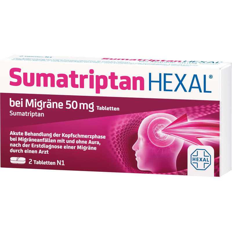 SUMATRIPTAN HEXAL bei Migräne 50 mg Tabletten