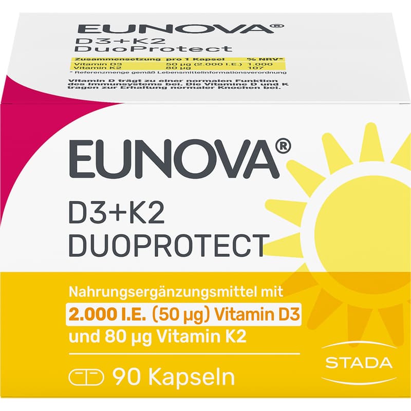 EUNOVA DuoProtect D3+K2 2000 I.E./80 μg Kapseln
