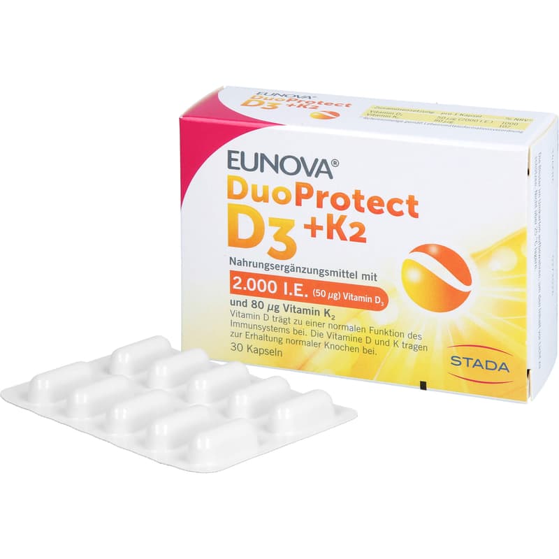 EUNOVA DuoProtect D3+K2 2000 I.E./80 μg Kapseln