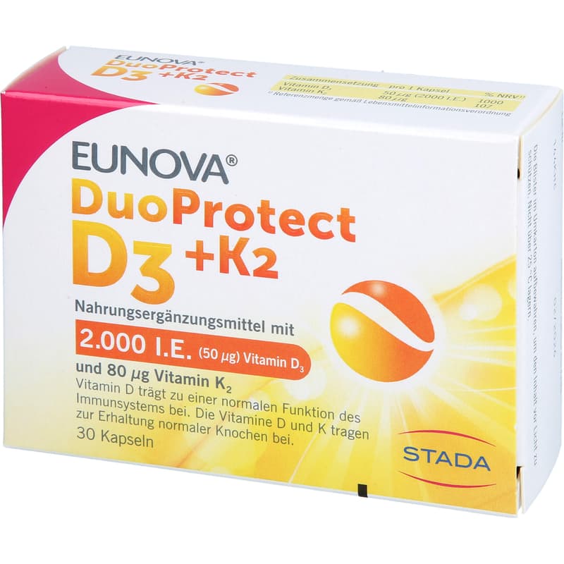 EUNOVA DuoProtect D3+K2 2000 I.E./80 μg Kapseln