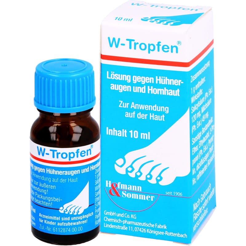 W-TROPFEN Lösung gegen Hühneraugen+Hornhaut