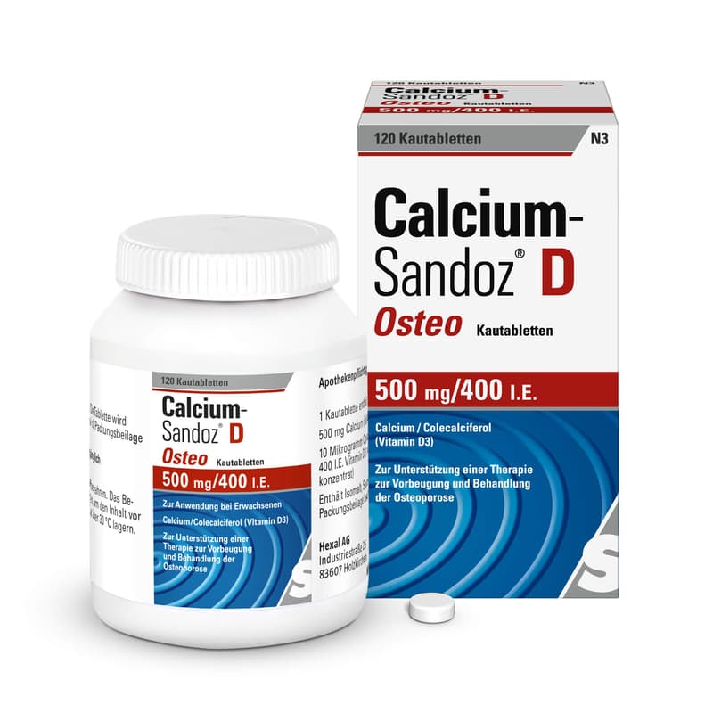 CALCIUM SANDOZ D Osteo 500 mg/400 IU chewable tablets