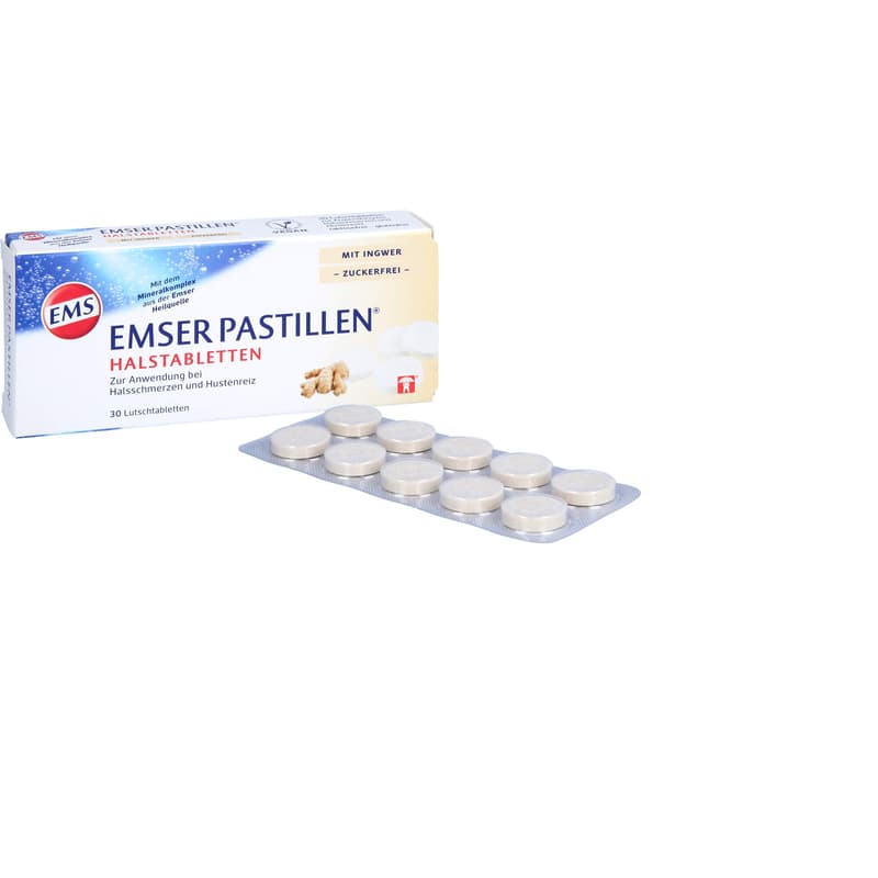 EMSER Pastilles throat lozenges with ginger sugar-free