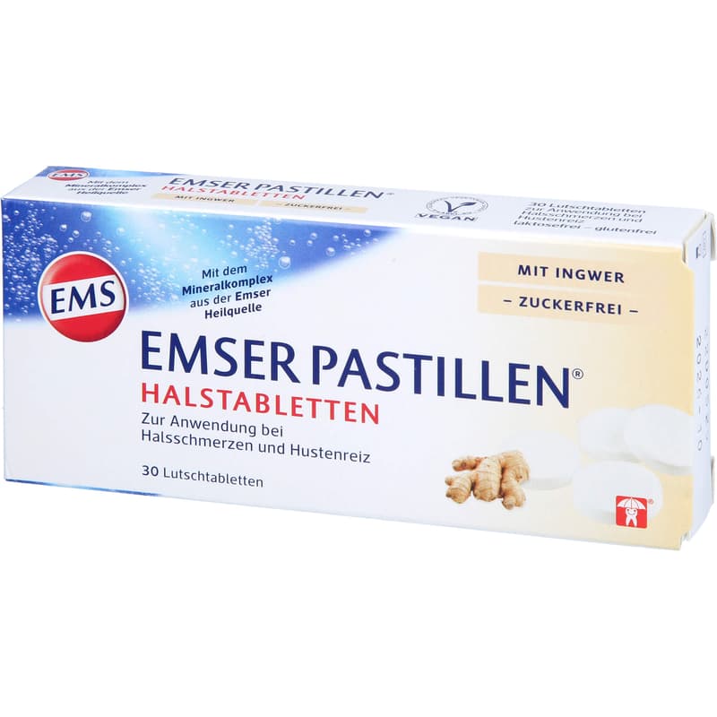 EMSER Pastilles throat lozenges with ginger sugar-free