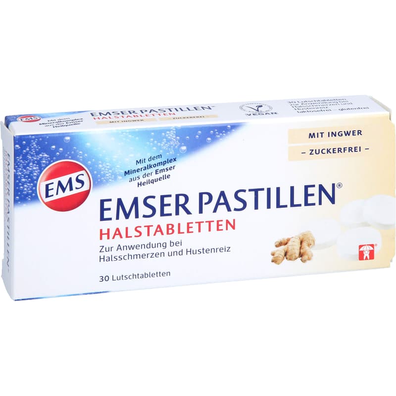 EMSER Pastilles throat lozenges with ginger sugar-free