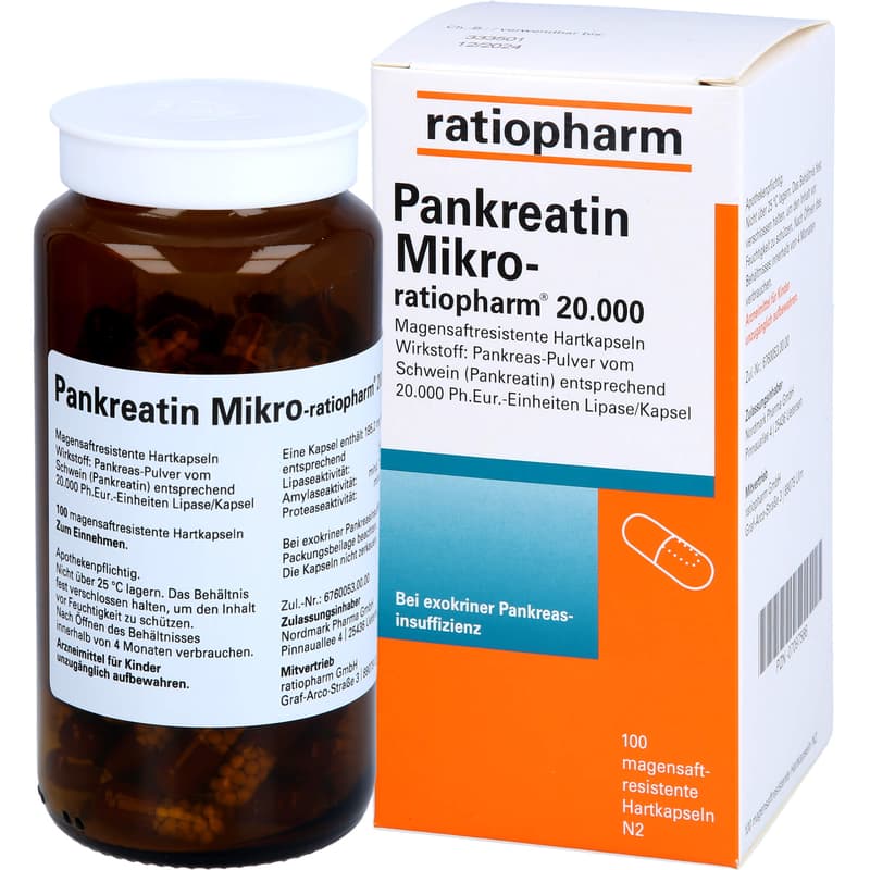 PANKREATIN Mikro-ratio.20.000 magensaftr.Hartkaps.