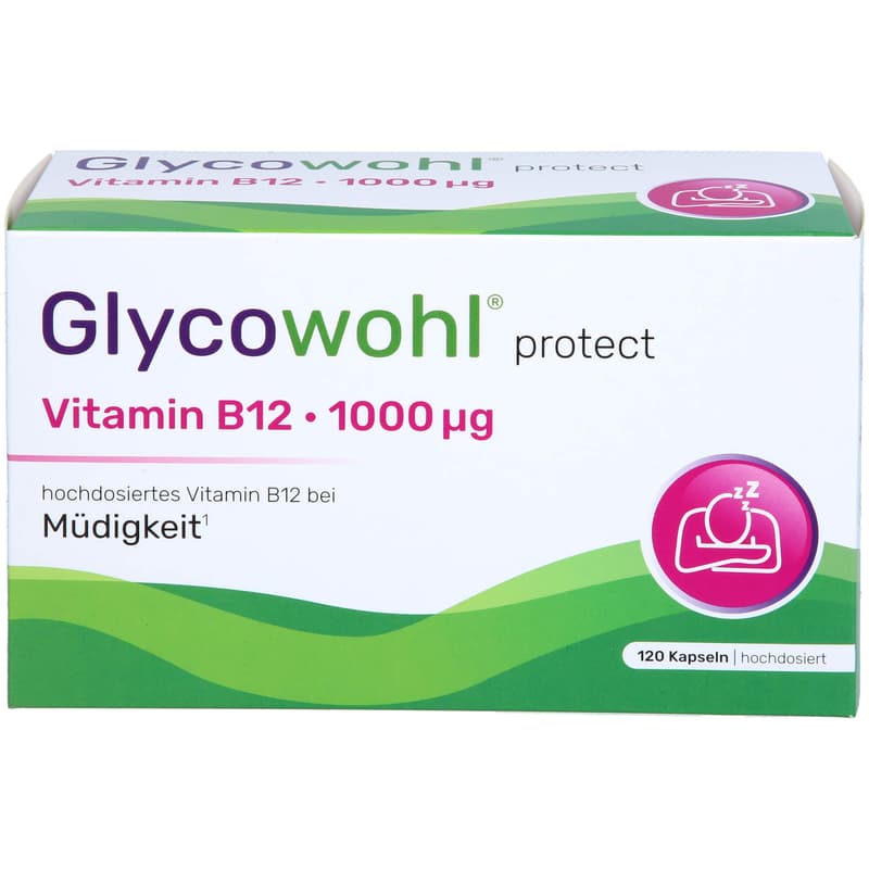GLYCOWOHL Vitamin B12 1000 μg high-dose vegan capsules.