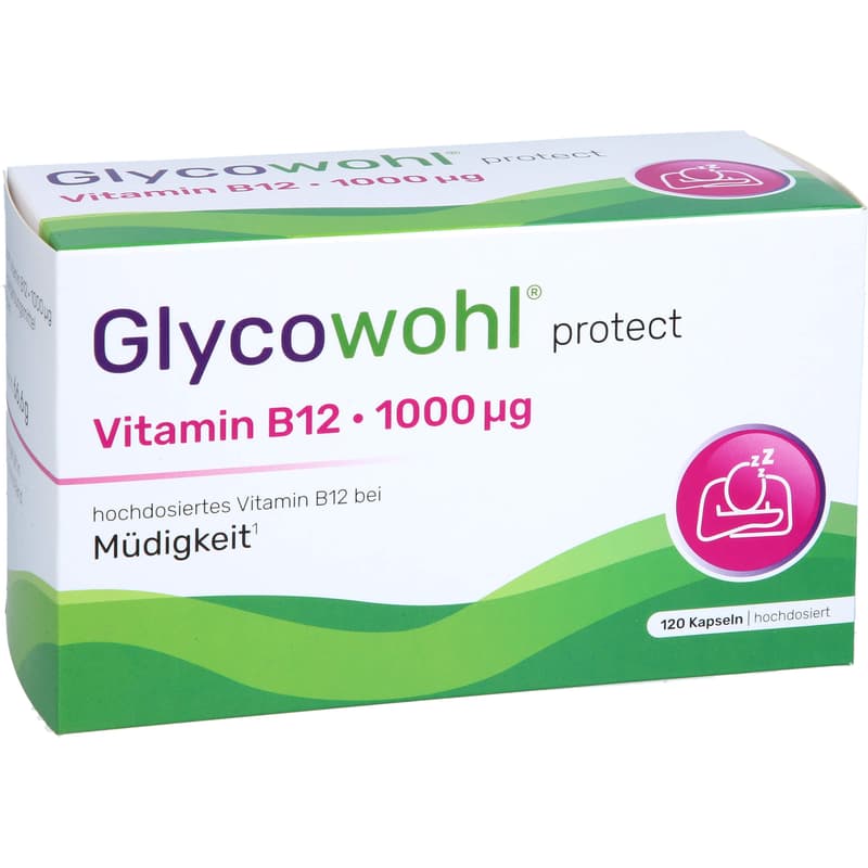 GLYCOWOHL Vitamin B12 1000 μg high-dose vegan capsules.