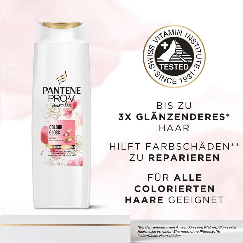 Pantene Pro-V Miracles Colour Gloss Shampoo with Biotin, for coloured hair